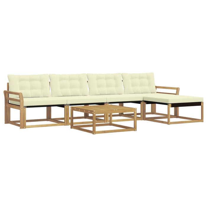 Set de canapele de exterior 6 pcs Alb și crem 79 x 79 x 37 cm WALTI