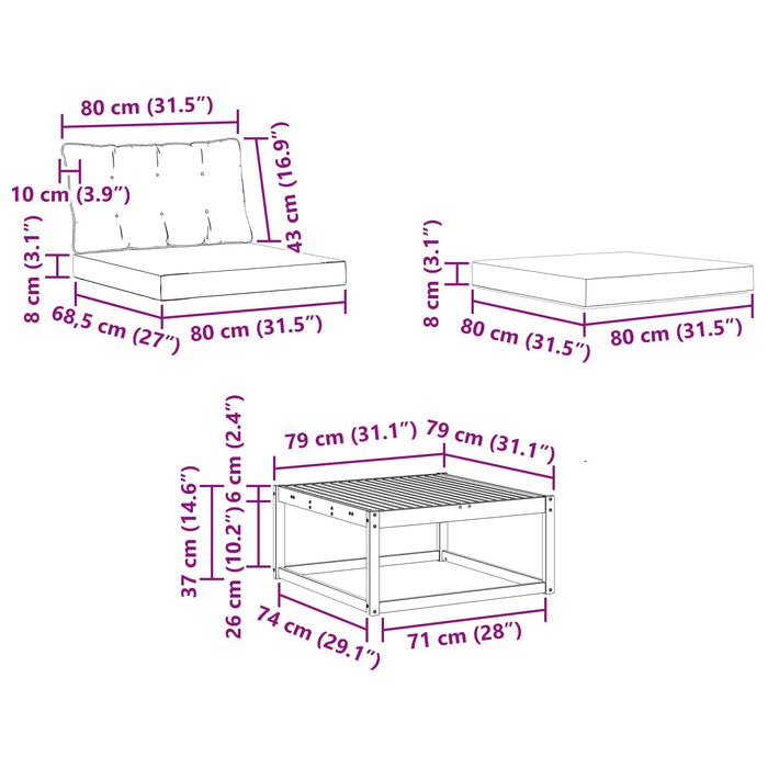 Set de canapele de exterior 6 pcs Alb și gri deschis WALTI