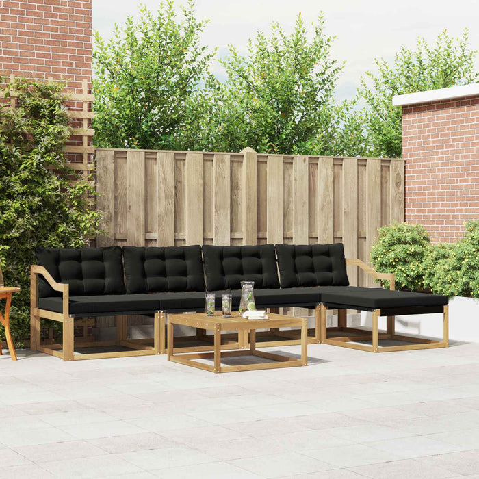 Set de canapele de exterior 6 pcs Alb și negru 79 x 79 x 37 cm WALTI