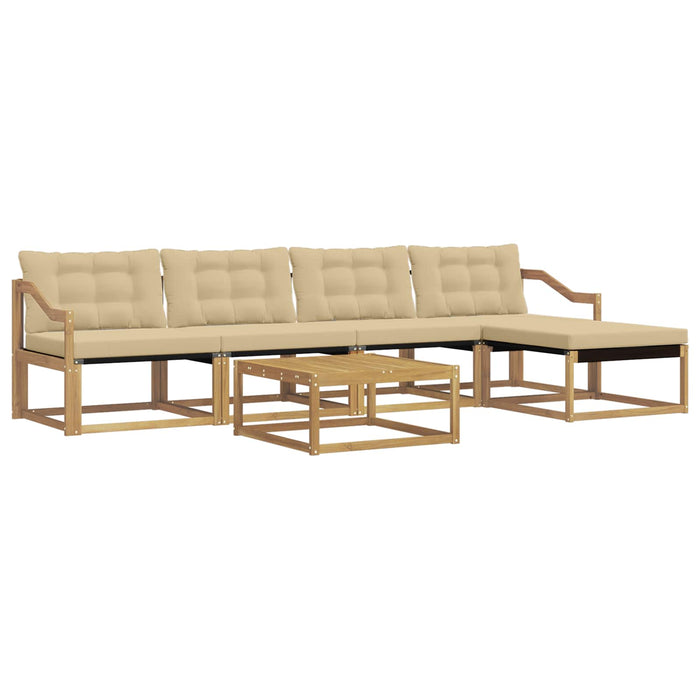 Set de canapele de exterior 6 pcs Alb și Bej 79 x 79 x 37 cm WALTI