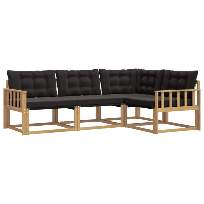 Set de canapele de exterior cu pernă 4 pcs Alb și negru WALTI
