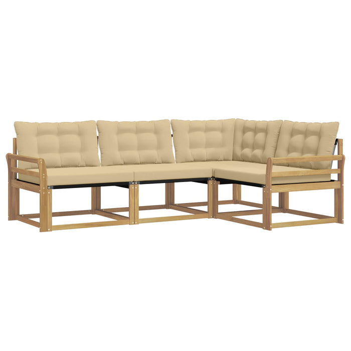 Set de canapele de exterior cu pernă 4 pcs Alb și Bej WALTI