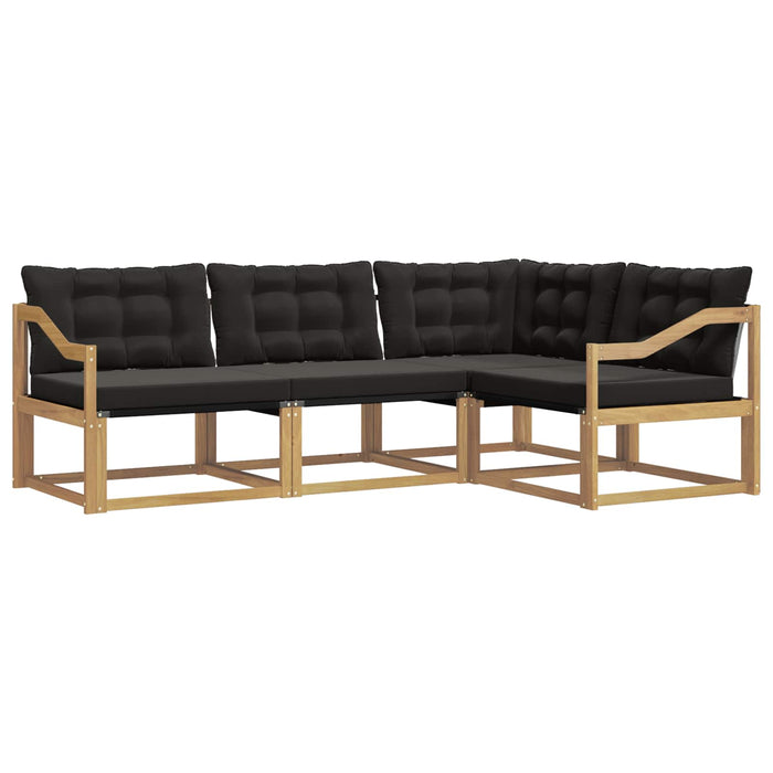Set de canapele de exterior cu pernă 4 pcs Alb și negru WALTI