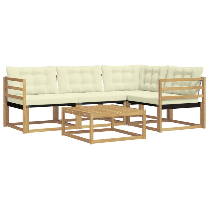 Set de canapele de exterior 5 pcs Alb și crem 79 x 79 x 37 cm WALTI