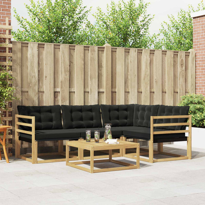 Set de canapele de exterior 5 pcs Alb și negru 79 x 79 x 37 cm WALTI