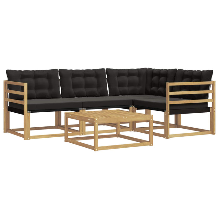 Set de canapele de exterior 5 pcs Alb și negru 79 x 79 x 37 cm WALTI