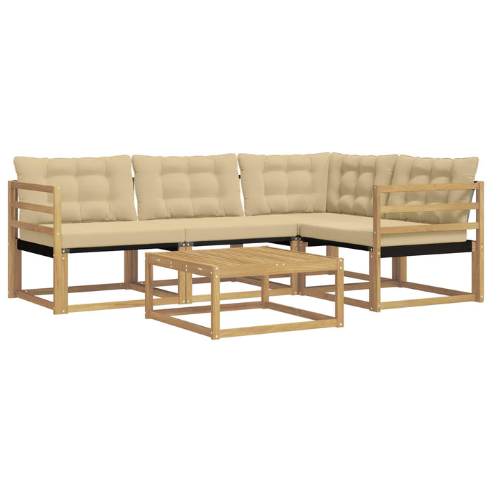 Set de canapele de exterior 5 pcs Alb și Bej 79 x 79 x 37 cm WALTI