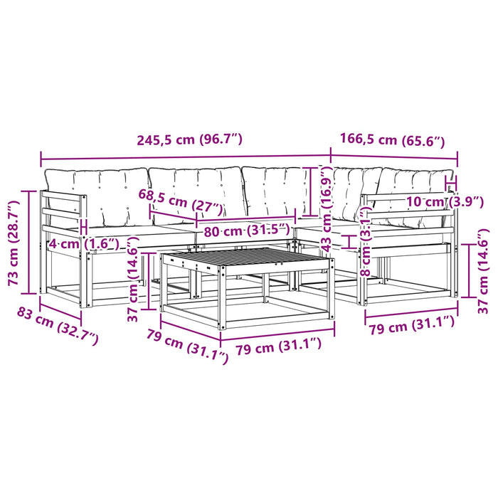 Set de canapele de exterior 5 pcs Alb și Bej 79 x 79 x 37 cm WALTI