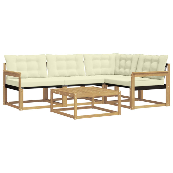 Set de canapele de exterior 5 pcs Alb și crem 79 x 79 x 37 cm WALTI