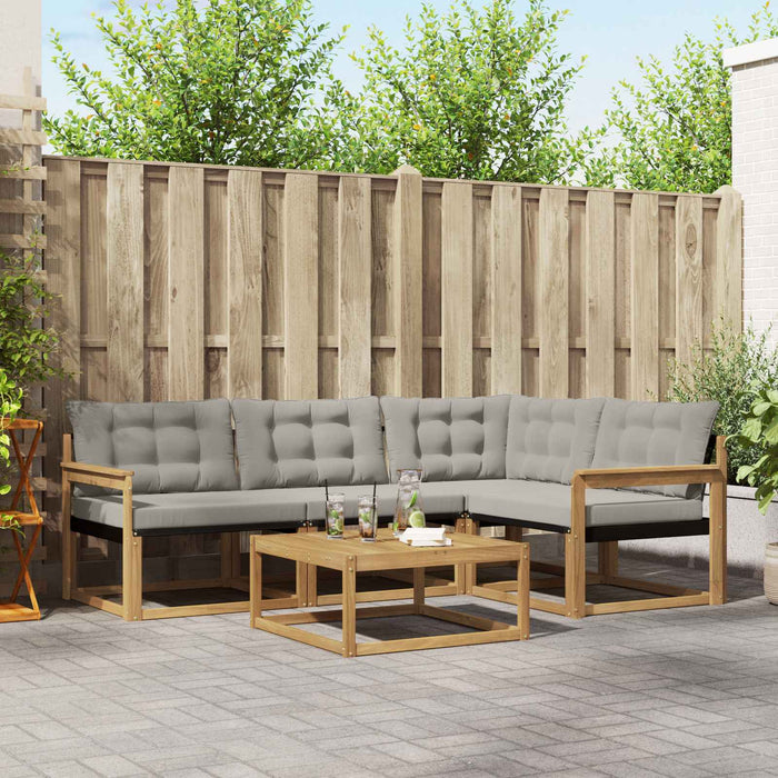 Set de canapele de exterior 5 pcs Alb și gri deschis WALTI