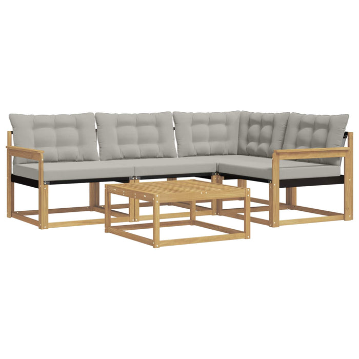 Set de canapele de exterior 5 pcs Alb și gri deschis WALTI
