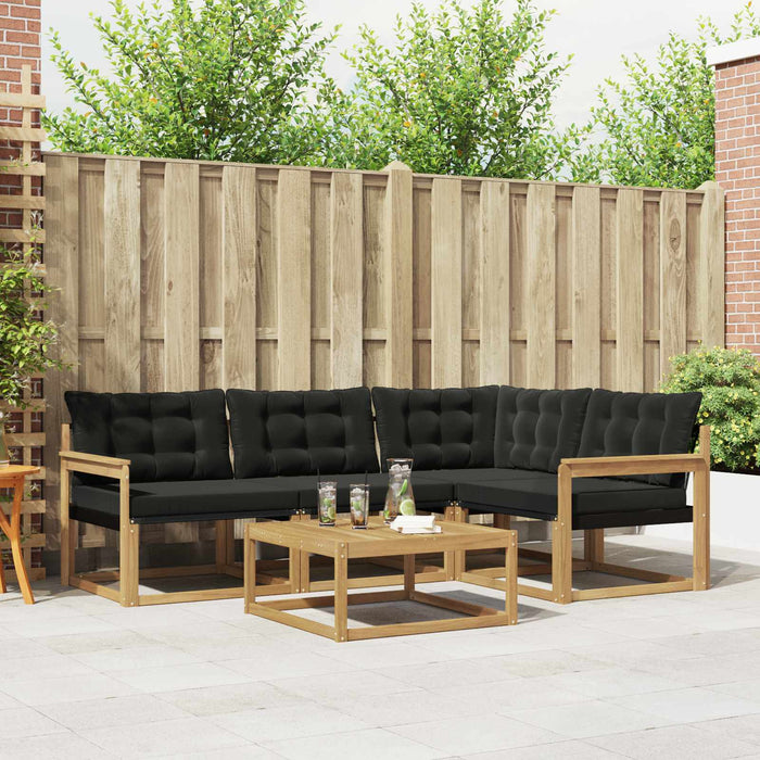 Set de canapele de exterior 5 pcs Alb și negru 79 x 79 x 37 cm WALTI