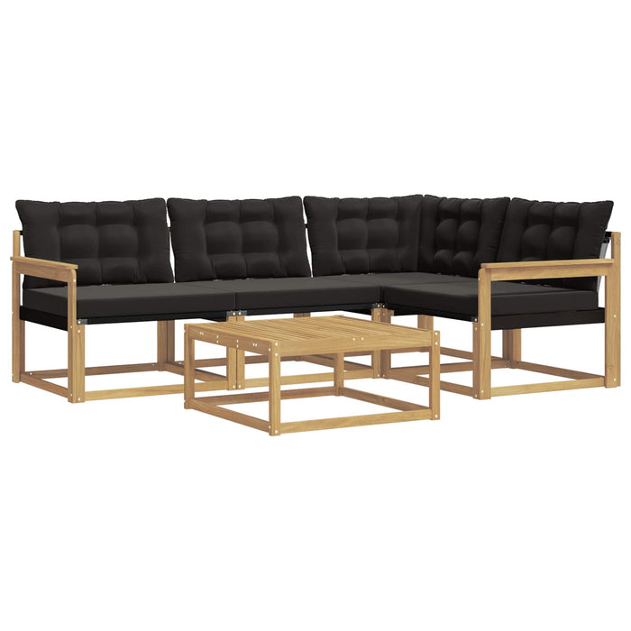 Set de canapele de exterior 5 pcs Alb și negru 79 x 79 x 37 cm WALTI