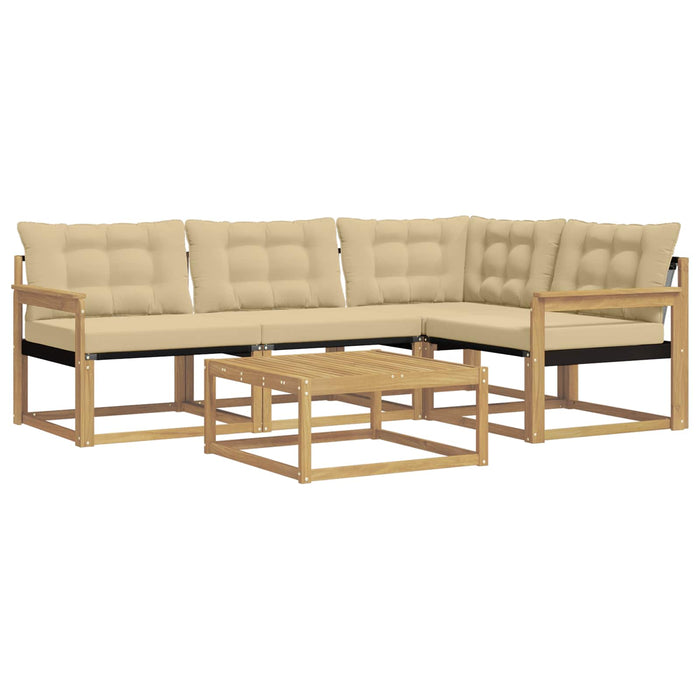 Set de canapele de exterior 5 pcs Alb și Bej 79 x 79 x 37 cm WALTI