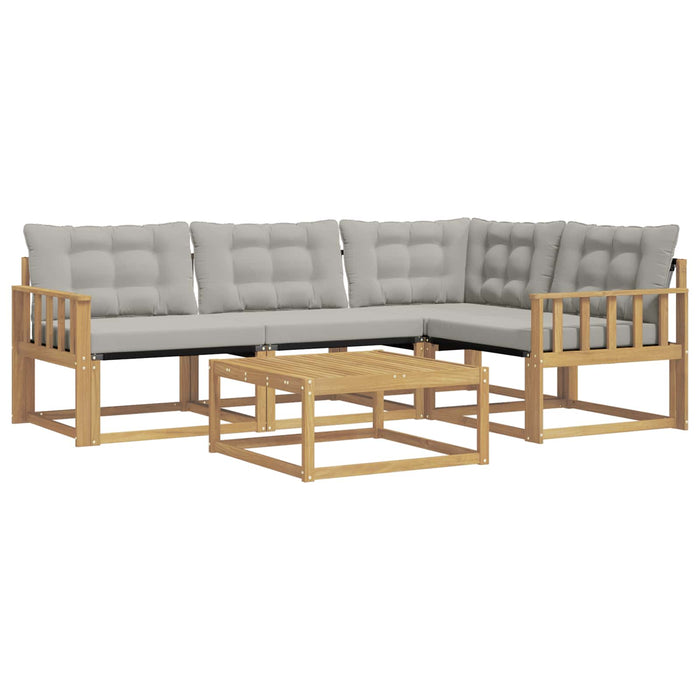 Set de canapele de exterior 5 pcs Alb și gri deschis WALTI