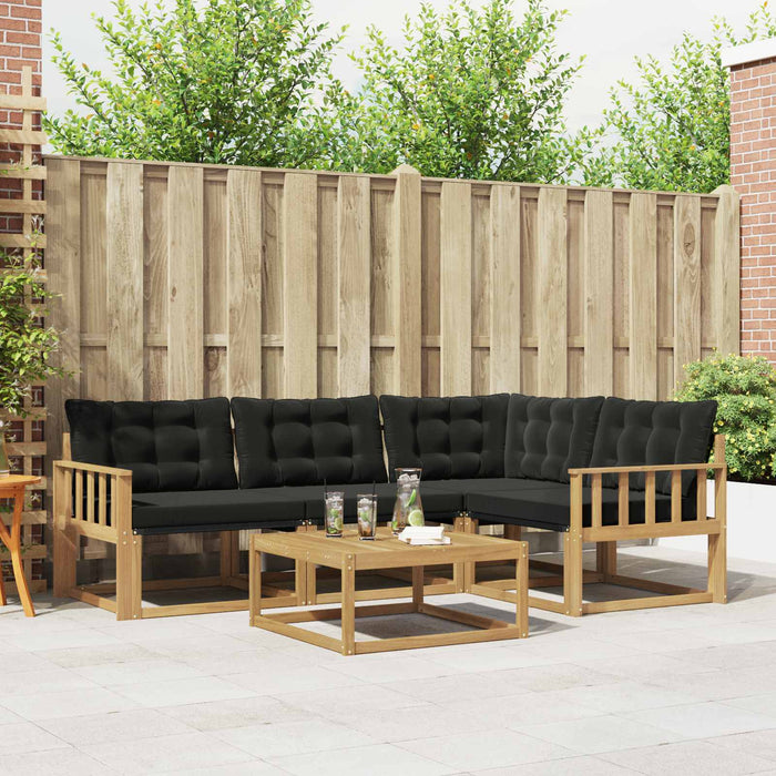 Set de canapele de exterior 5 pcs Alb și negru 79 x 79 x 37 cm WALTI