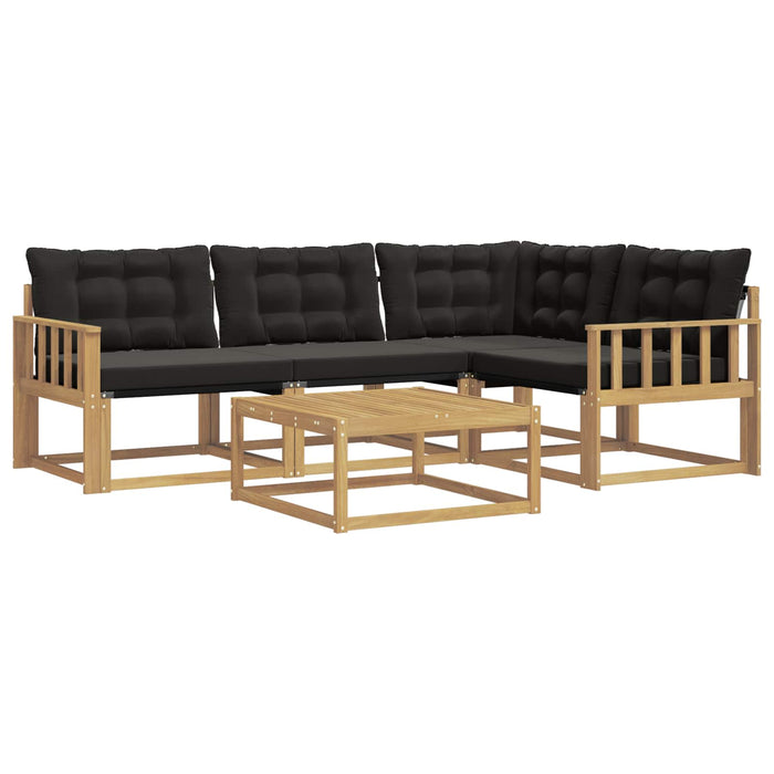 Set de canapele de exterior 5 pcs Alb și negru 79 x 79 x 37 cm WALTI