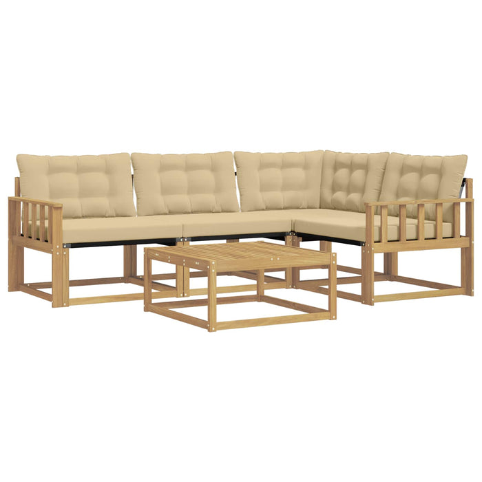 Set de canapele de exterior 5 pcs Alb și Bej 79 x 79 x 37 cm WALTI