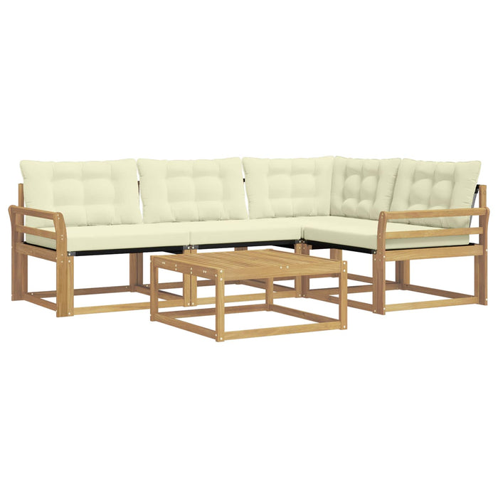 Set de canapele de exterior 5 pcs Alb și crem 79 x 79 x 37 cm WALTI