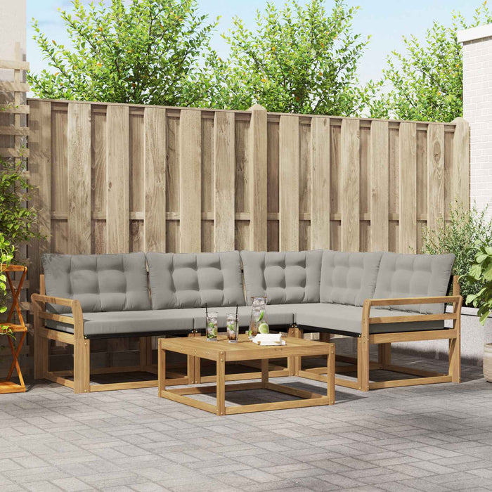 Set de canapele de exterior 5 pcs Alb și gri deschis WALTI