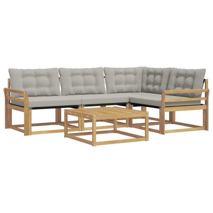 Set de canapele de exterior 5 pcs Alb și gri deschis WALTI