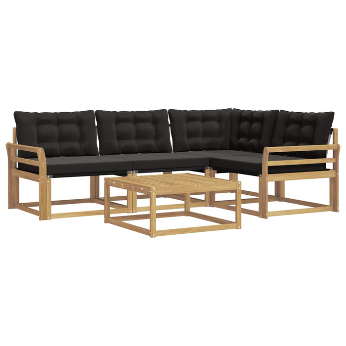 Set de canapele de exterior 5 pcs Alb și negru 79 x 79 x 37 cm WALTI