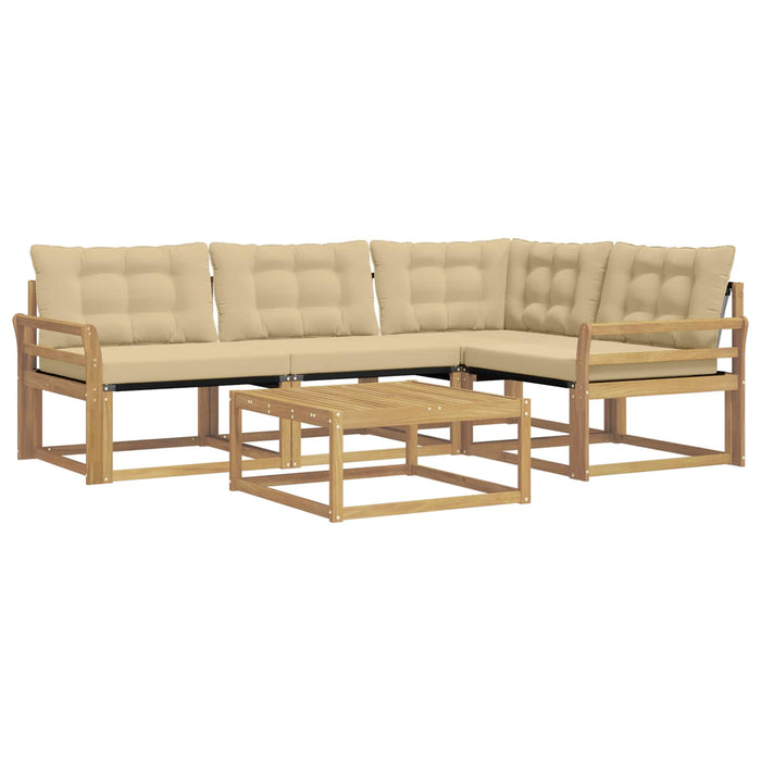 Set de canapele de exterior 5 pcs Alb și Bej 79 x 79 x 37 cm WALTI