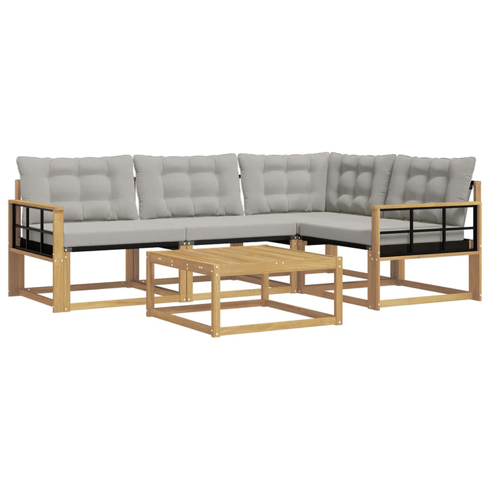 Set de canapele de exterior 5 pcs Alb și gri deschis WALTI