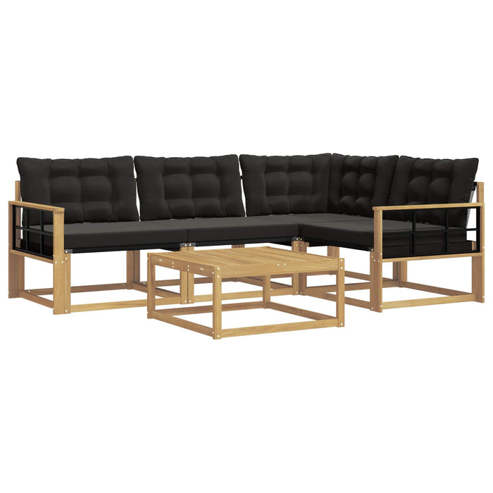 Set de canapele de exterior 5 pcs Alb și negru 79 x 79 x 37 cm WALTI