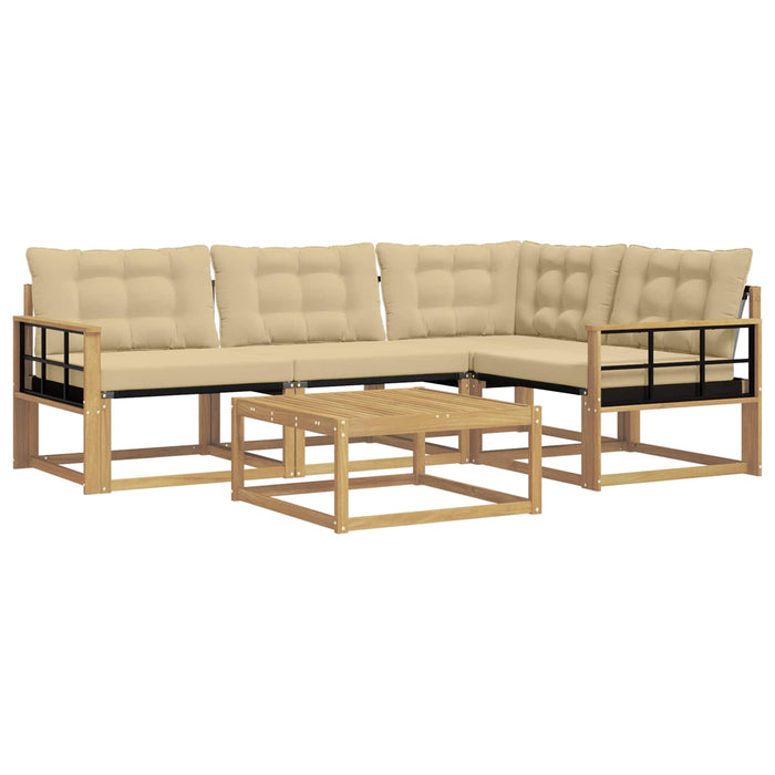 Set de canapele de exterior 5 pcs Alb și Bej 79 x 79 x 37 cm WALTI