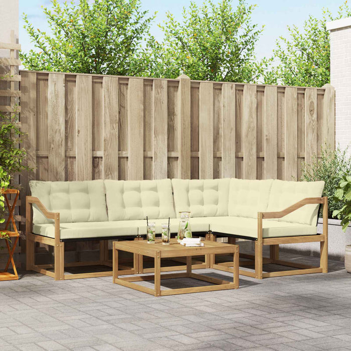 Set de canapele de exterior 5 pcs Alb și crem 79 x 79 x 37 cm WALTI
