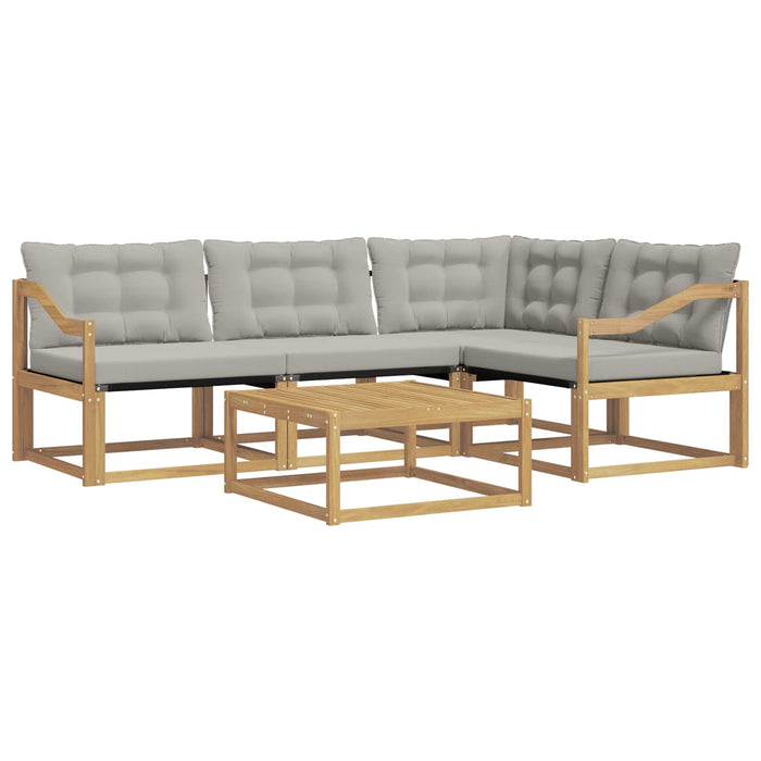 Set de canapele de exterior 5 pcs Alb și gri deschis WALTI