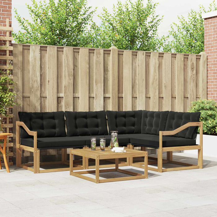 Set de canapele de exterior 5 pcs Alb și negru 79 x 79 x 37 cm WALTI