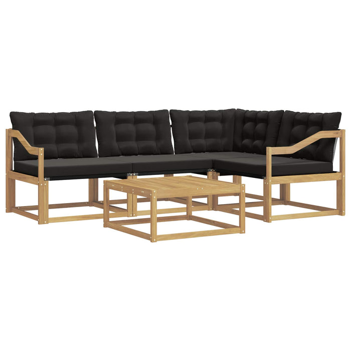 Set de canapele de exterior 5 pcs Alb și negru 79 x 79 x 37 cm WALTI