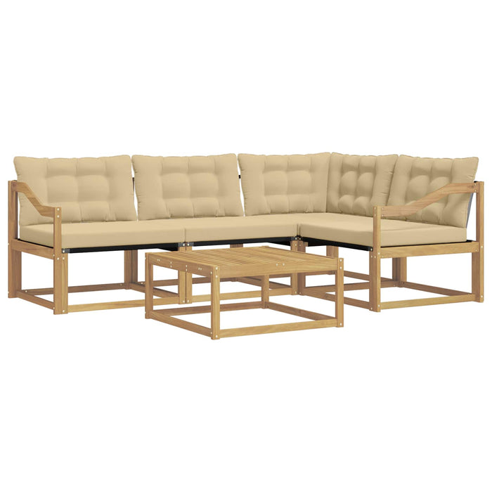 Set de canapele de exterior 5 pcs Alb și Bej 79 x 79 x 37 cm WALTI