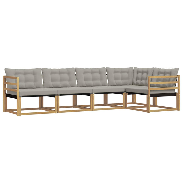 Set de canapele de exterior cu pernă 5 pcs Alb și gri deschis WALTI