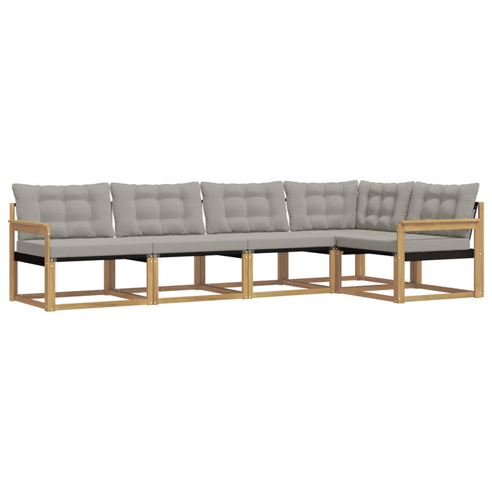 Set de canapele de exterior cu pernă 5 pcs Alb și gri deschis WALTI