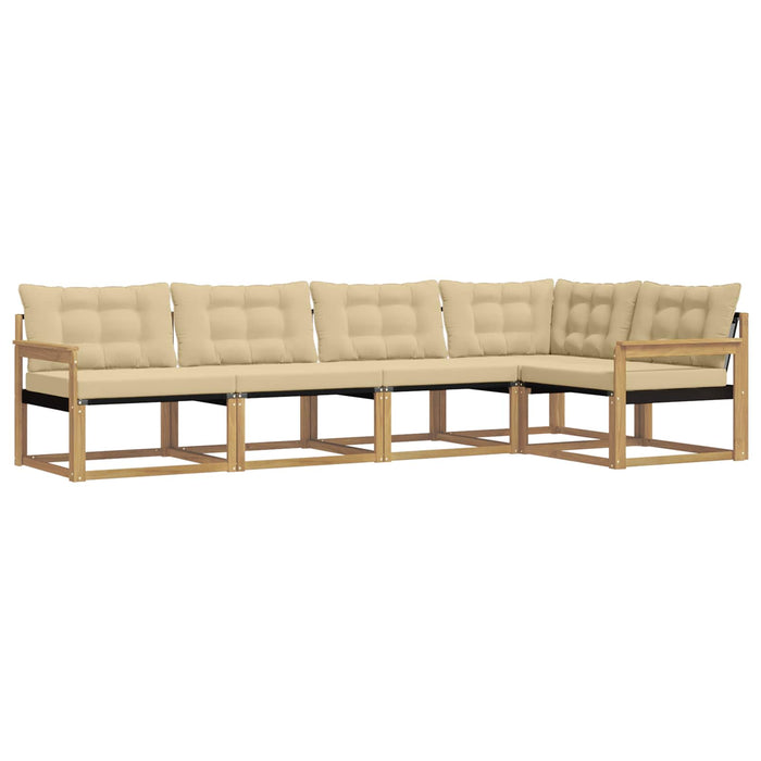 Set de canapele de exterior cu pernă 5 pcs Alb și Bej WALTI