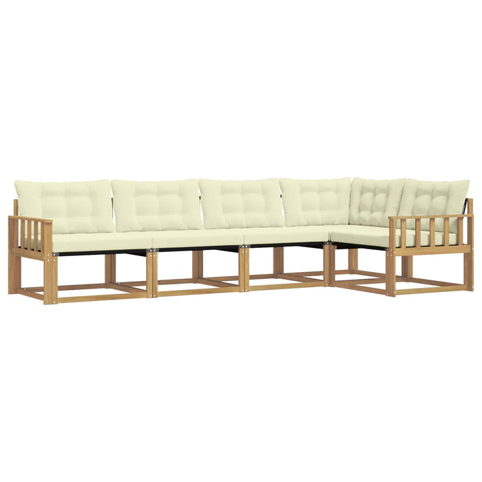Set de canapele de exterior cu pernă 5 pcs Alb și crem WALTI