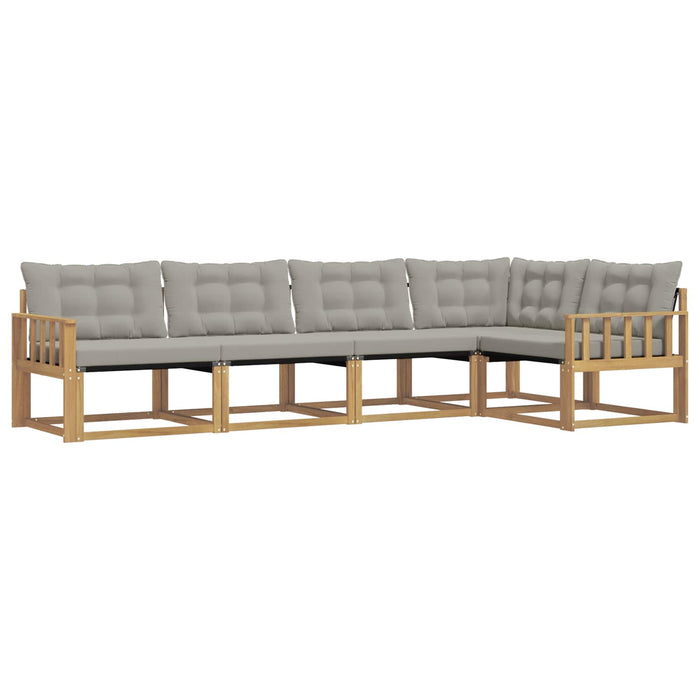 Set de canapele de exterior cu pernă 5 pcs Alb și gri deschis WALTI
