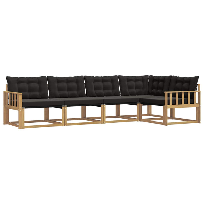 Set de canapele de exterior cu pernă 5 pcs Alb și negru WALTI