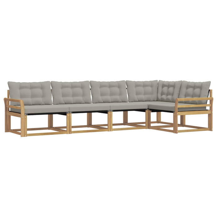 Set de canapele de exterior cu pernă 5 pcs Alb și gri deschis WALTI
