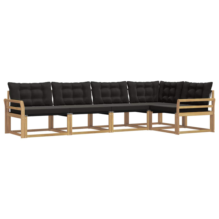 Set de canapele de exterior cu pernă 5 pcs Alb și negru WALTI