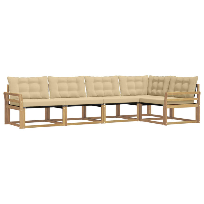 Set de canapele de exterior cu pernă 5 pcs Alb și Bej WALTI