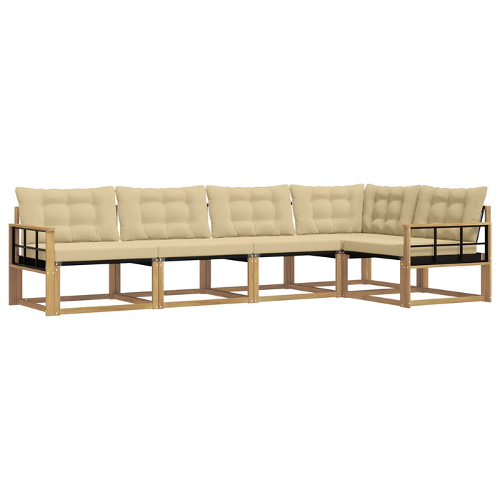 Set de canapele de exterior cu pernă 5 pcs Alb și Bej WALTI