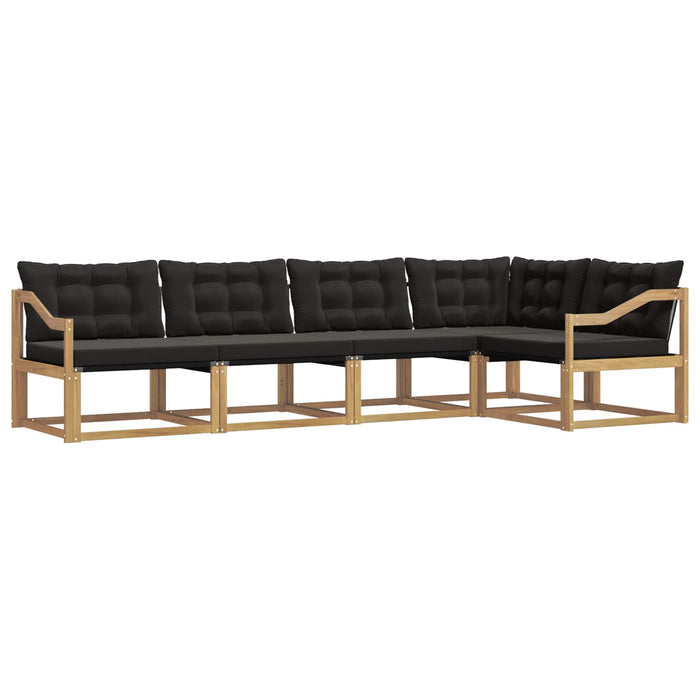 Set de canapele de exterior cu pernă 5 pcs Alb și negru WALTI