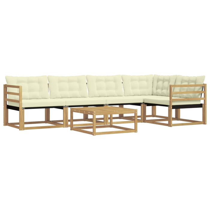 Set de canapele de exterior 6 pcs Alb și crem 79 x 79 x 37 cm WALTI