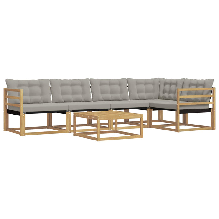 Set de canapele de exterior 6 pcs Alb și gri deschis WALTI