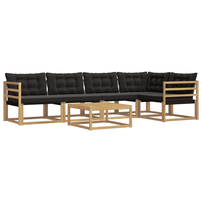 Set de canapele de exterior 6 pcs Alb și negru 79 x 79 x 37 cm WALTI