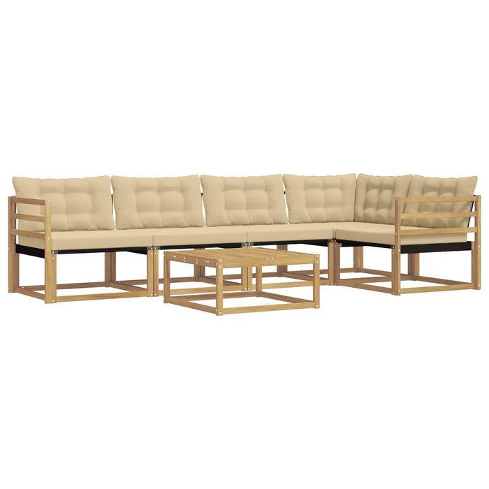 Set de canapele de exterior 6 pcs Alb și Bej 79 x 79 x 37 cm WALTI